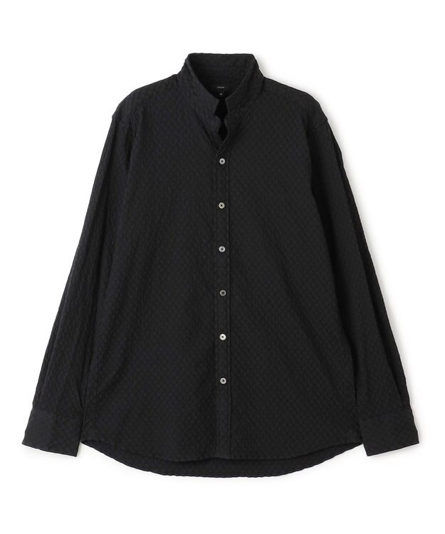 JOSEPH HOMME トライジャガードストレッチ　ウィングカラーシャツ ブラック系