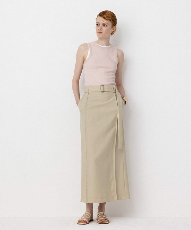 NAVE 【Nave・セットアップ可】ウールポリエステルツイルスカート ベージュ系
