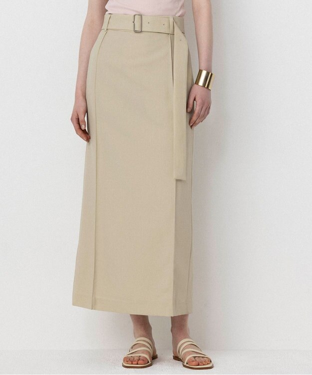 NAVE 【Nave・セットアップ可】ウールポリエステルツイルスカート ベージュ系