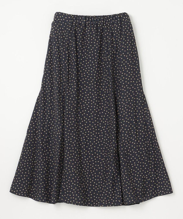 ANY 【洗濯機可能】フレアマチスカート ネイビードット