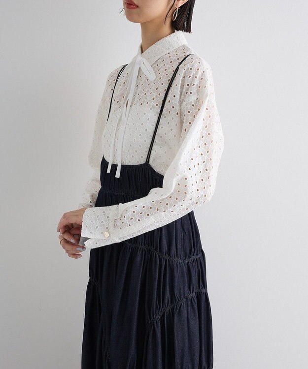 Green Parks ボウタイシャツ Off White