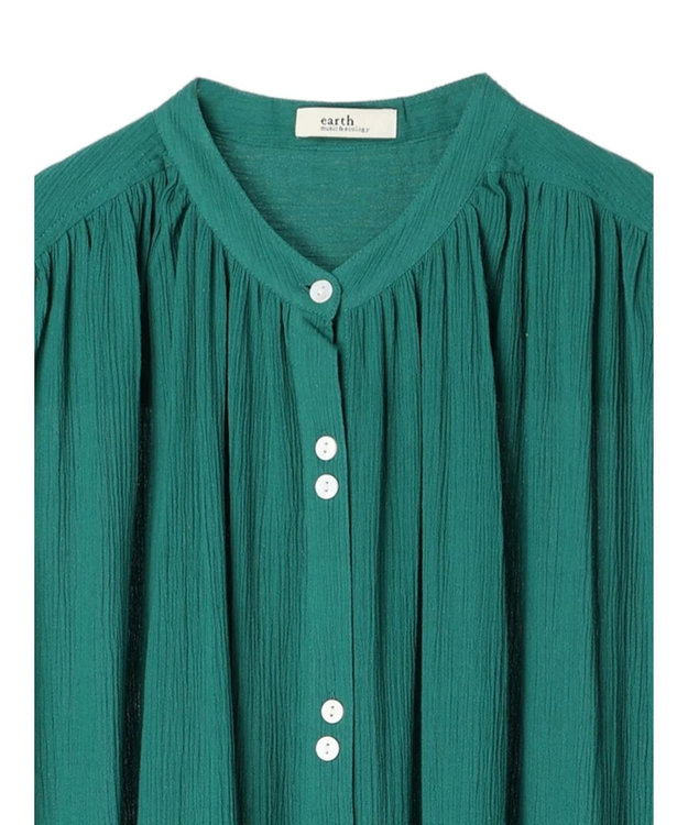 earth music&ecology ノースリーブギャザーワンピース Green