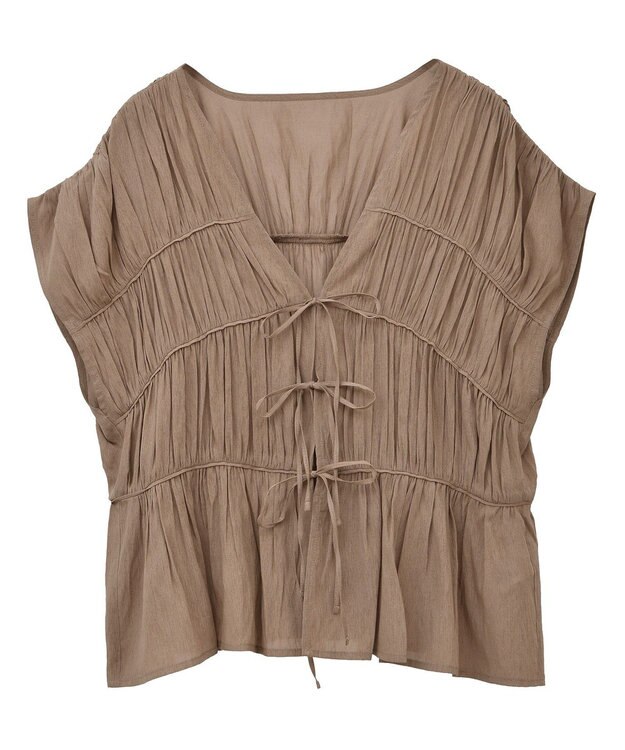 AMERICAN HOLIC 【前後2WAY】フロントリボンブラウス Mocha