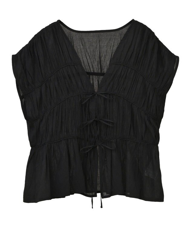 AMERICAN HOLIC 【前後2WAY】フロントリボンブラウス Black