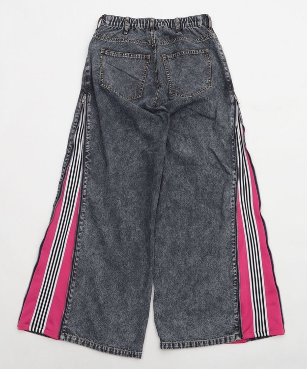 WEGO 【ユニセックス着用ITEM】ジャージドッキングZIPデニムパンツ ピンク