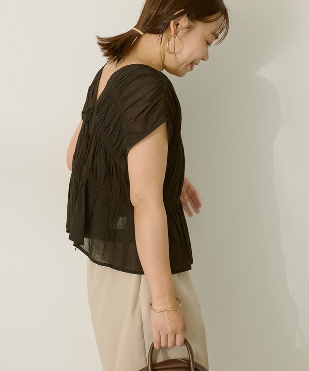 AMERICAN HOLIC 【前後2WAY】フロントリボンブラウス Black