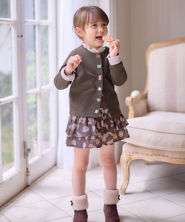 ANY KIDS スイーツ スナップボタン カーディガン チョコレート