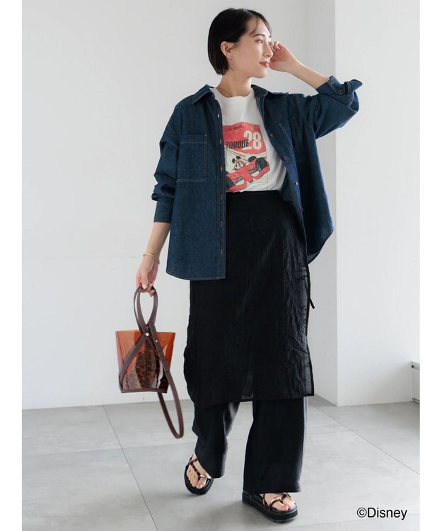 Te chichi 【Disney】MICKEY/フロントプリントTシャツ オフホワイト