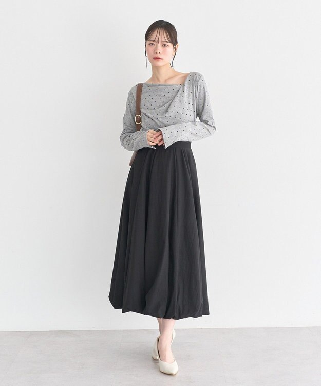 earth music&ecology アソートドレーププルオーバー Dot gray