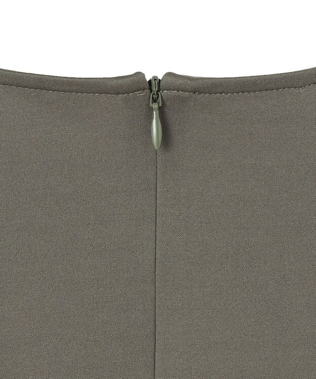 ICB 【洗える】リバーストレッチジャージー ペプラムカットソー アッシュカーキ系