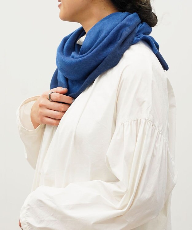 muto frame シルクカシミヤストール frame blue