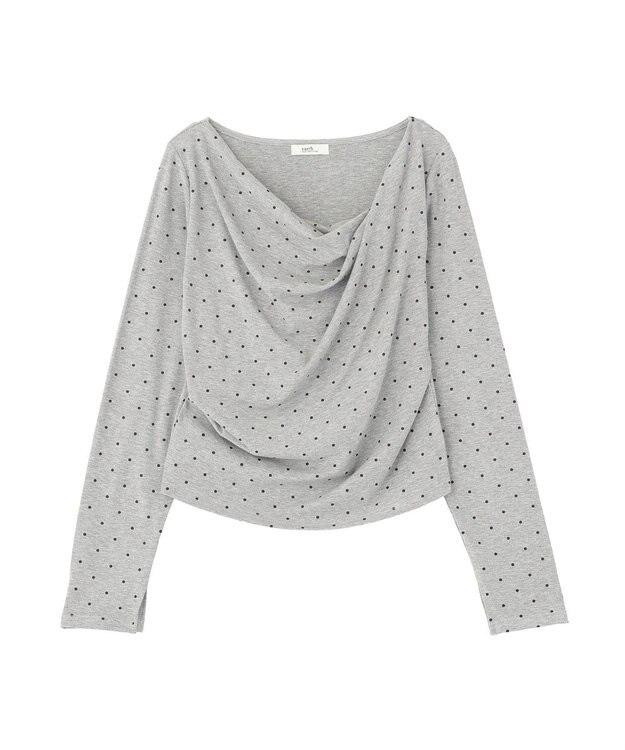 earth music&ecology アソートドレーププルオーバー Dot gray