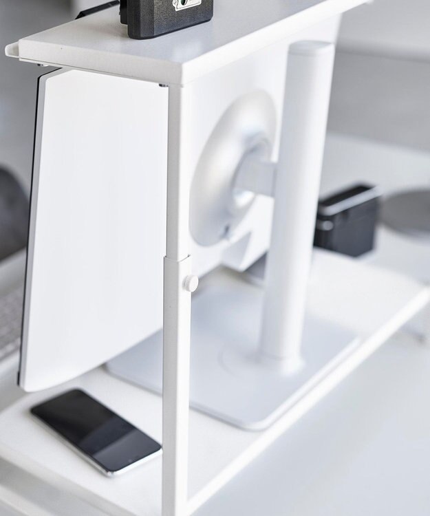 tower モニター上下ラック タワー 2段 ホワイト ホワイト