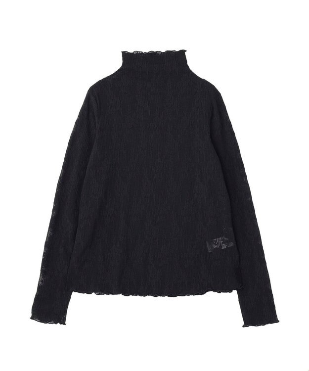 Green Parks プリーツレースハイネックプルオーバー Black