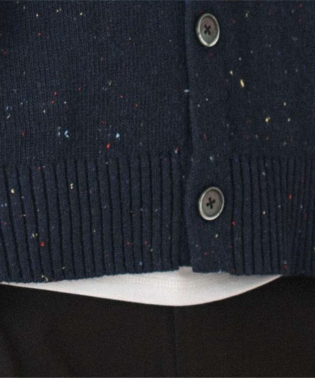 WEGO ネップクルーネックカーディガン ネイビー