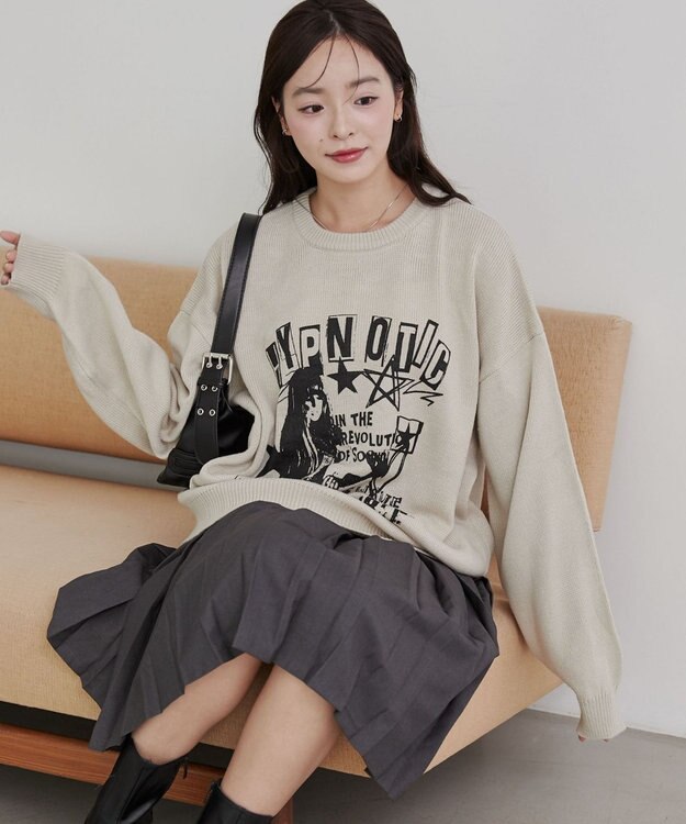 WEGO グラフィックニットBIGプルオーバー 柄19