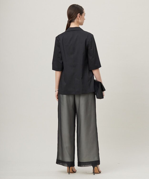 ICB L 【洗える】Peラミーシアータフタジャケット ブラック系