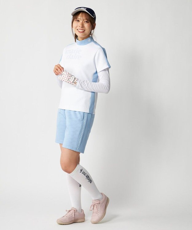 FILA GOLF／marie claire 【Marie claire sports】ライトダンボールニットショートパンツ ブルー