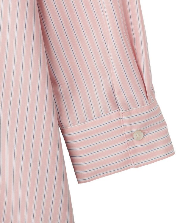 Green Parks イージーケア抜け衿ウエストタックシャツワンピース Pink