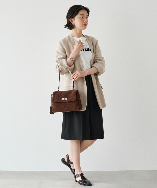 russet スエードフラップミニトートバッグ(CE-1722-WEB) D.Brown