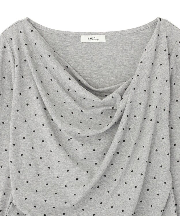 earth music&ecology アソートドレーププルオーバー Dot gray