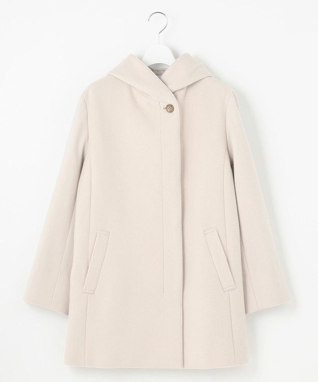 J.PRESS LADIES L ショートビーバー フーデット コート ベージュ系