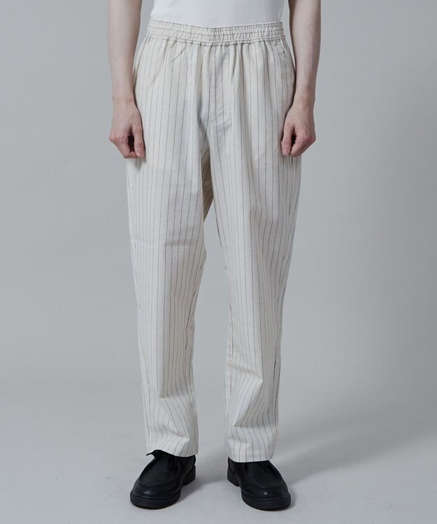 WEGO 【ユニセックス着用アイテム/手洗い可/SETUP可/ウエストゴム】リネンレーヨンイージーパンツ オフホワイト