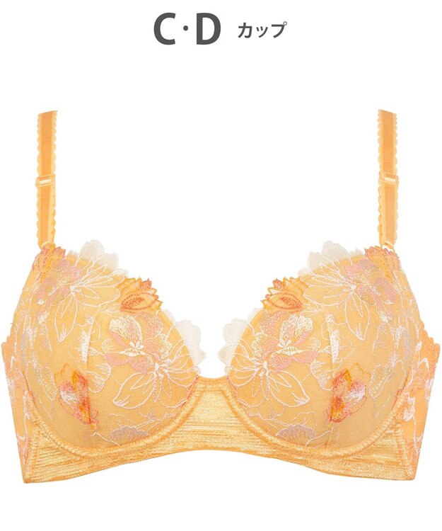 Wing ブラジャー 背中の段差をスムージング バストの脇流れをブロック 脇高設計(バック) 【後ろ姿きれいブラ】 ブラ KB2718 ウイング／ワコール オレンジ