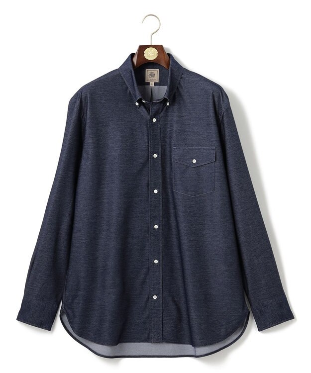 J.PRESS MEN 【KING SIZE】KANEMASA KNITTING デニムジャージ シャツ ネイビー系