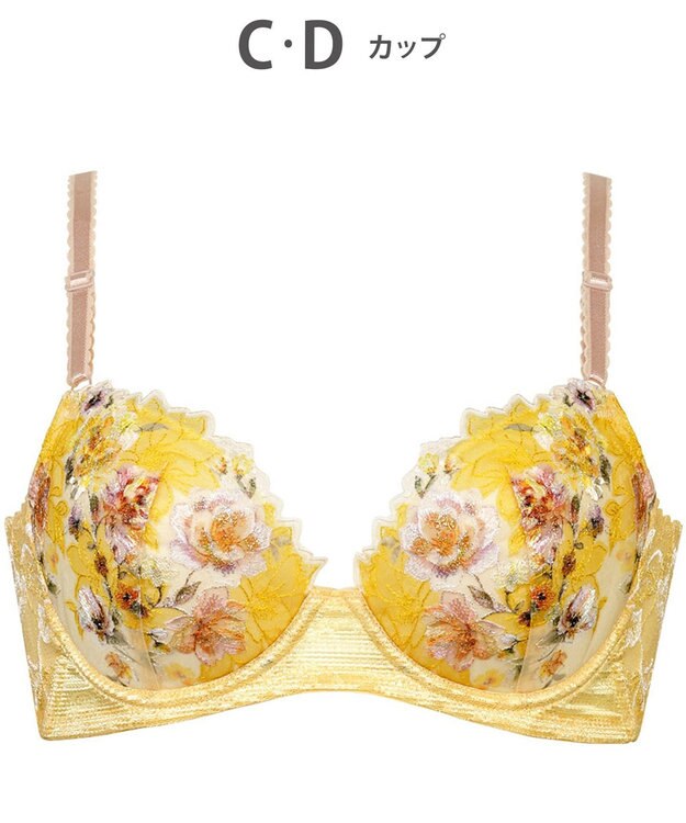 Wing ブラジャー 背中の段差をスムージング 脇高設計 胸ふっくら 【後ろ姿きれいブラ】 ブラ KB2721 ウイング／ワコール イエロー