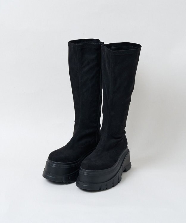 WEGO 厚底ボリュームロングブーツ ブラックその他
