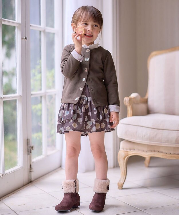 ANY KIDS スイーツ スナップボタン カーディガン チョコレート