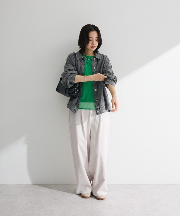 Green Parks 【適ON】遮熱チュールドッキングプルオーバー Green