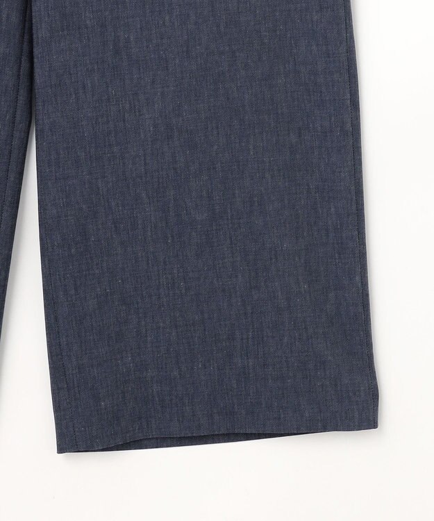 J.PRESS LADIES S リネンバイオシャンブレー ワイド パンツ ネイビー系