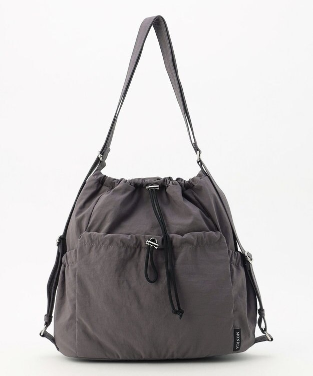 LA BAGAGERIE 【MONICA】クリンクルナイロン　ドロスト2WAYバッグ グレー