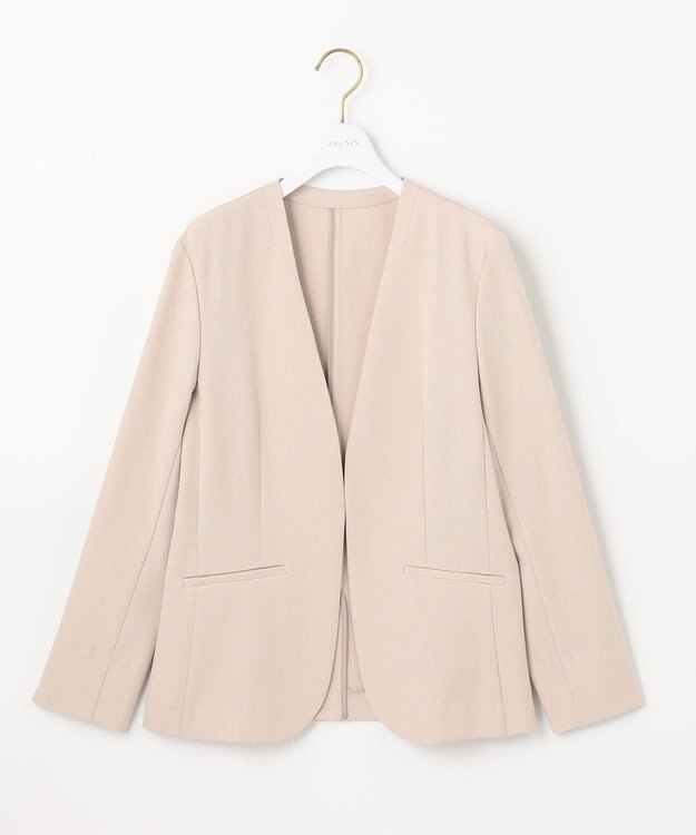 ANY SIS 【セットアップ可】リネンライクポリエステル ジャケット ライトベージュ