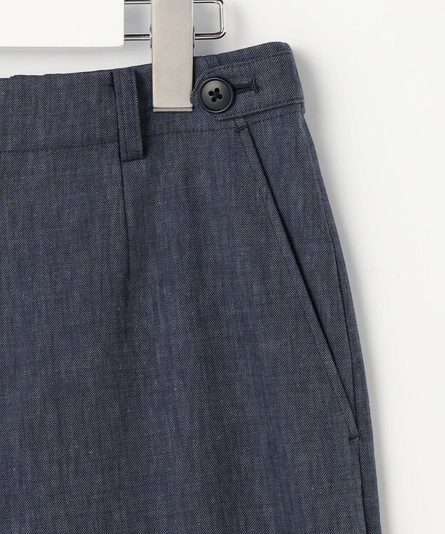 J.PRESS LADIES S リネンバイオシャンブレー ワイド パンツ ネイビー系