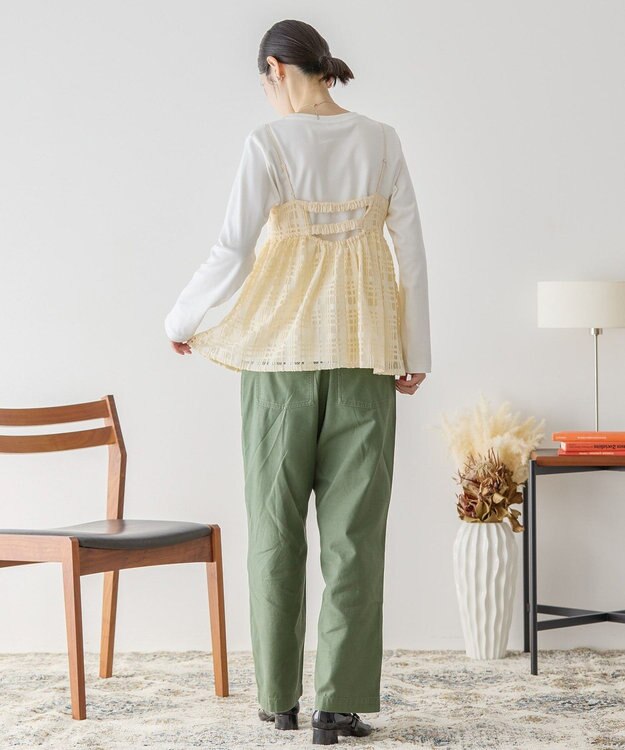 AMERICAN HOLIC チェックレースオーバーキャミソール Black