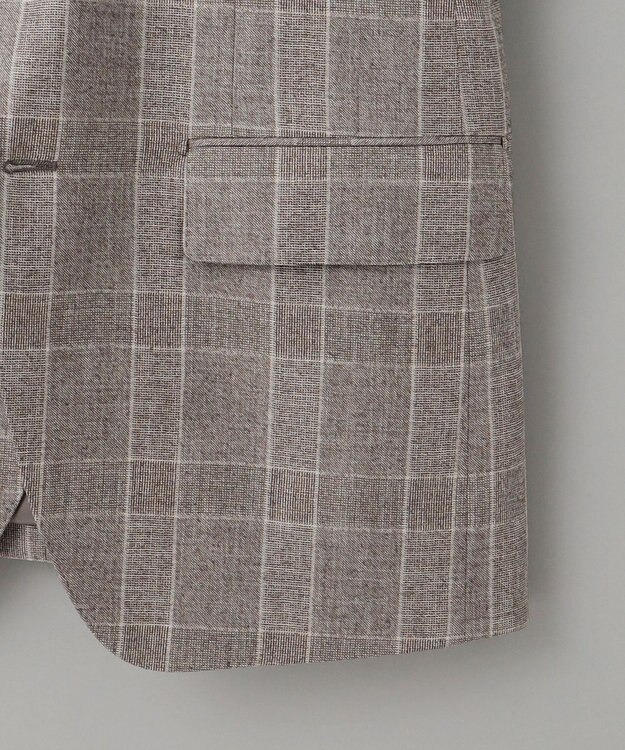 GOTAIRIKU 【CANONICO/カノニコ】サキソニーウールコットンブレンド ジャケット_ブラウンチェック ブラウン×グレンチェック