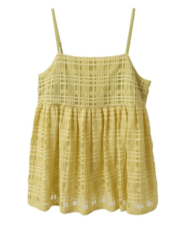 AMERICAN HOLIC チェックレースオーバーキャミソール Black