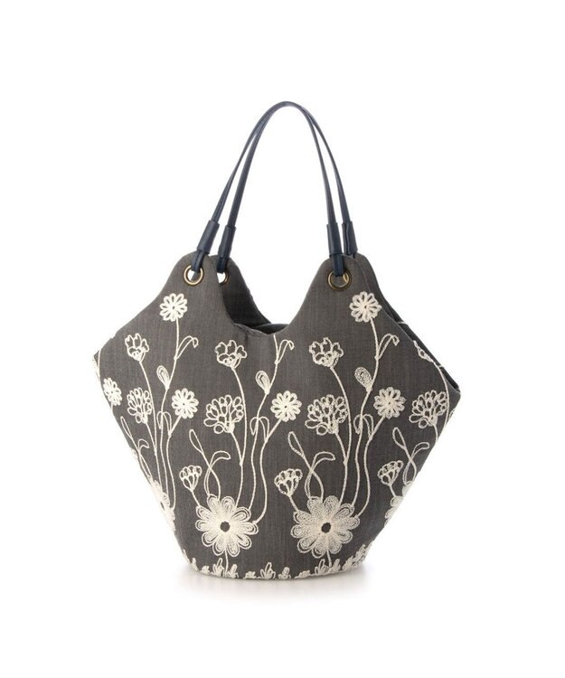 UNBILLION カシュカシュ cachecache / バケツ刺繍トートバッグ ダークネイビー