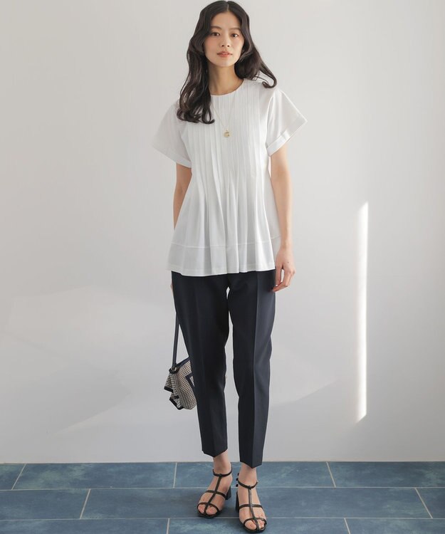 組曲 サマージャージーブラウスライク カットソー ホワイト系