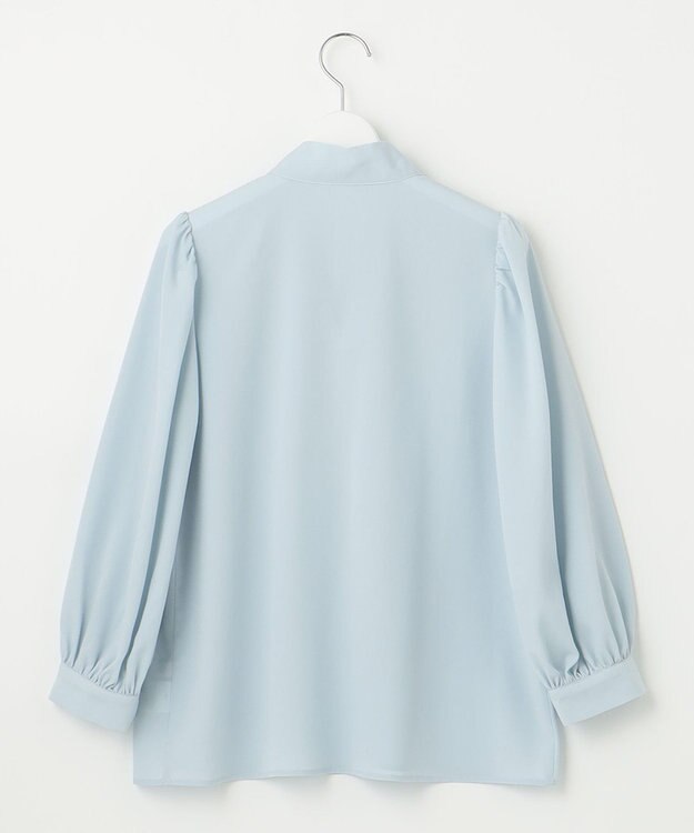 Feroux リボンタイパフスリー ブブラウス スカイブルー系