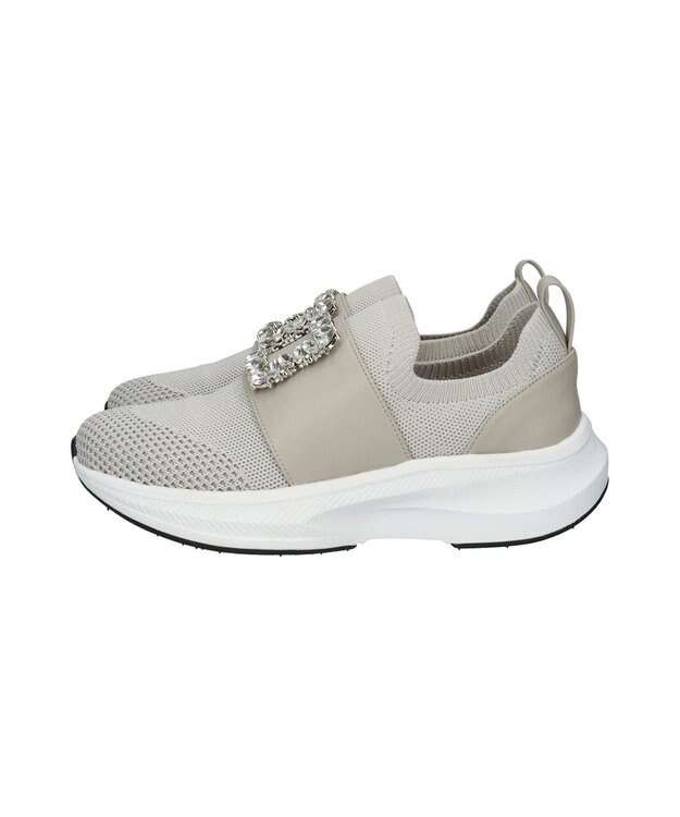 Bridget Birkin 【Bridget Birkin】ビジューバックルニットスニーカー ライトグレー