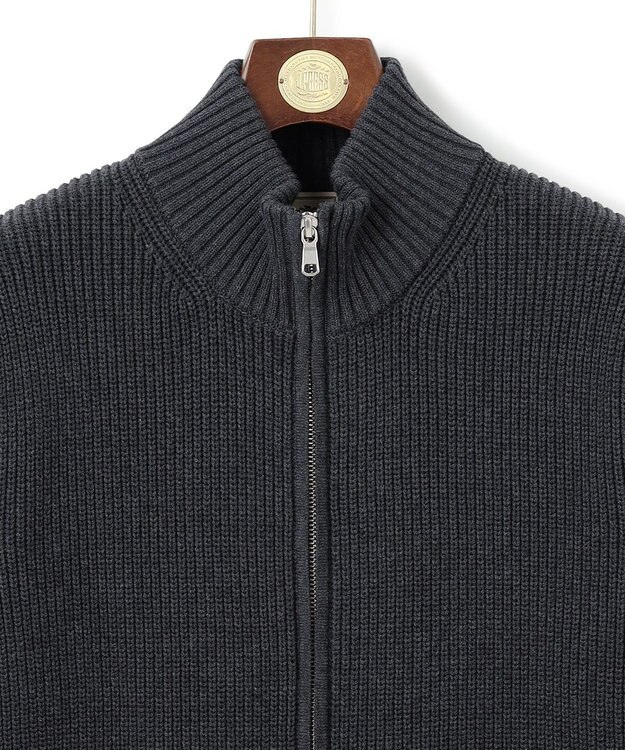 J.PRESS MEN 【WEB・一部店舗限定】フルジップカーディガン グレー系