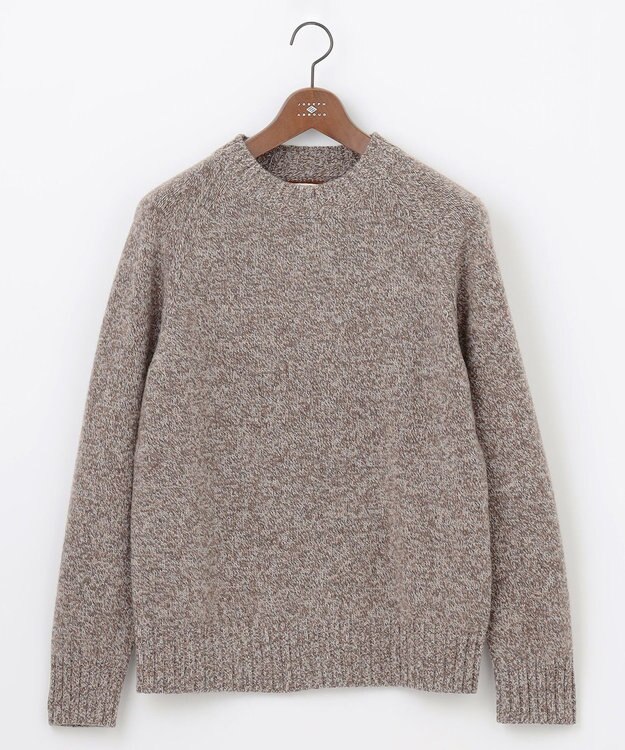 JOSEPH ABBOUD MOUNTAIN 【WEB限定・SPACE/イタリア糸使用/軽く暖かい/豊富なカラー】 ラムウール　クルーネック ニット ブラウン系