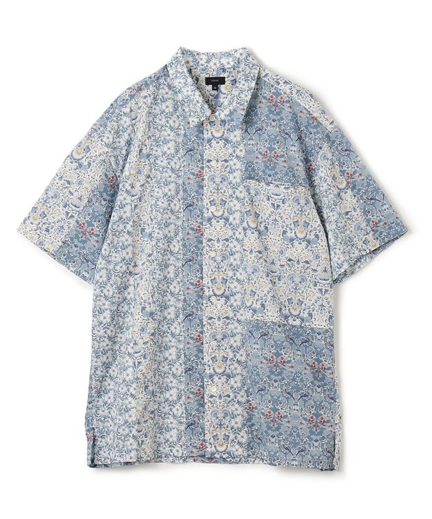 JOSEPH HOMME 【LIBERTY】 パッチワークリバティ 半袖シャツ サックスブルー系3