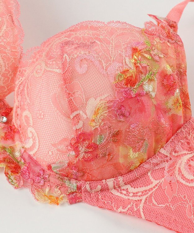 Wing ブラジャー Wing Lesiage 脇すっきりの着やせシルエット 背中の段差・脇のハミ肉軽減 【2920シリーズ】 Gカップまで対応 大きいサイズ ブラ PB2921 ウイング／ワコール オレンジ