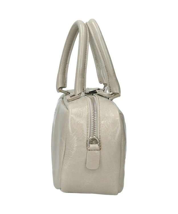 INTER-CHAUSSURES 【CHRISTIAN VILLA】ミディアムサイズレザーハンドルバッグ ライトグレー