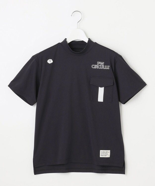 PW CIRCULUS 【吸水速乾 / UV遮蔽率96.3% UVカット / ストレッチ】【WOMEN】ポケットモックT ゴルフウェア レディース ブラック系